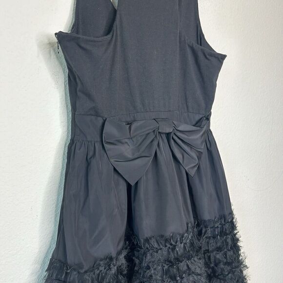 Twelve by Twelve Black Tiered Tulle Bow Back Fit and Flare Dress S - Picture 9 of 11